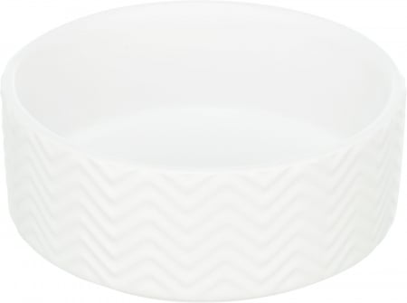 Accesorii caini - Castron Ceramic, Pentru Caini, 0.4 l/13 cm, Alb, 25023