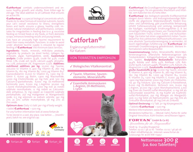 CATFORTAN – Multivitamine pentru pisici cu taurină, vitamine și aminoacizi,300g [2]