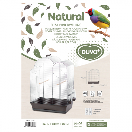 Colivie Zincata pentru Pasari Eliza, 54 x 34 x 75 cm, Maro, 11681 [1]