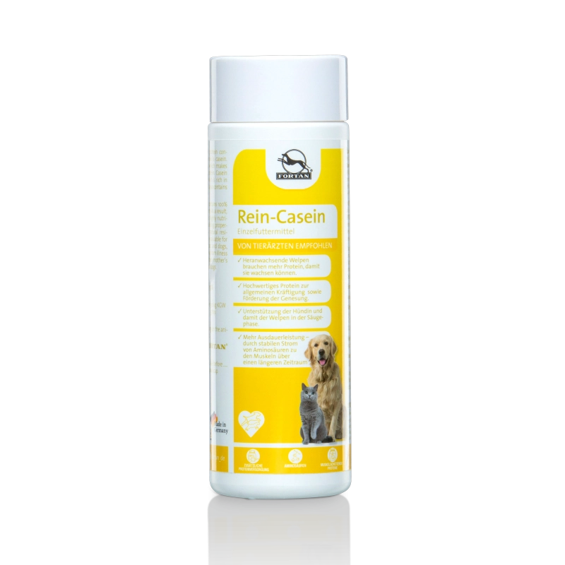 Pisici - FORTAN Cazeină pură 300g – Supliment nutritiv pudră pentru câini și pisici
