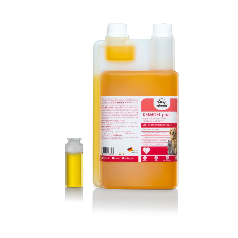 FORTAN Keimöl plus 1L – Supliment nutritiv lichid pentru câini și pisici [1]