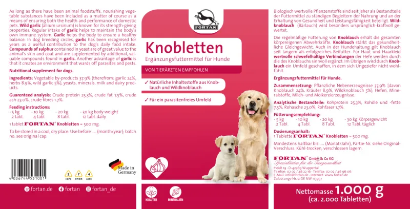 FORTAN Knobletten 2000 de tablete – Supliment nutritiv natural pentru câini [2]