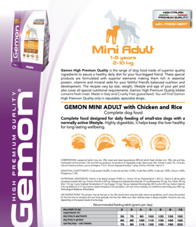Gemon Mini Adult-20kg,hrana uscata caini mini adulti cu pui si orez [2]
