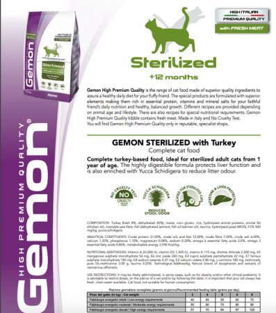 Gemon Sterilised-20kg, hrana uscata pisici sterilizate cu curcan și orez [2]