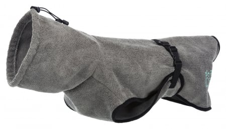 Accesorii caini - Halat De Baie Pentru Caini, M 50 cm, Gri, 23573