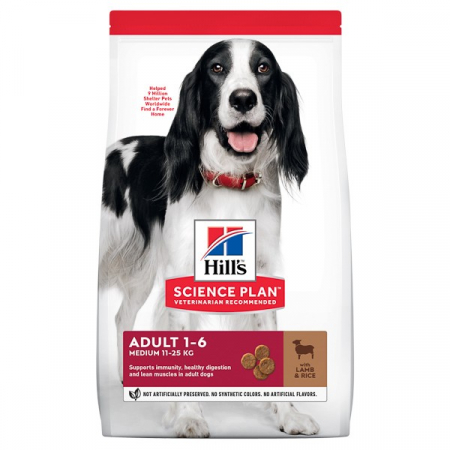 Hill's Science Plan 1-6 Medium Lamb & Rice Hrană uscată pentru câini adulti 14 kg [1]