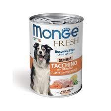 Hrana umeda - Hrana umeda caini seniori conserve MONGE Fresh cu carne de Curcan-24x400g
