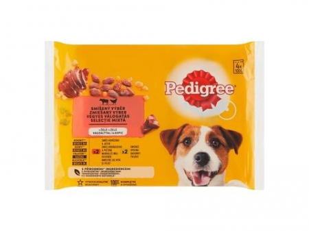 Hrană umedă pentru câini Pedigree Adult, plic cu vită ficat și pasare- 4x100 g [1]