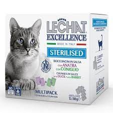 Hrana Umeda - Hrana umeda pisici Plicuri Lechat Excellence Steril Multipack 6xRata, 6xIepure -12x100g