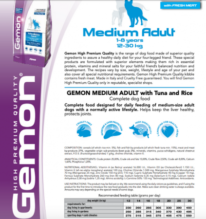Gemon Hrana uscata caini adulti high premium cu ton si orez Medium Adult-20kg [2]