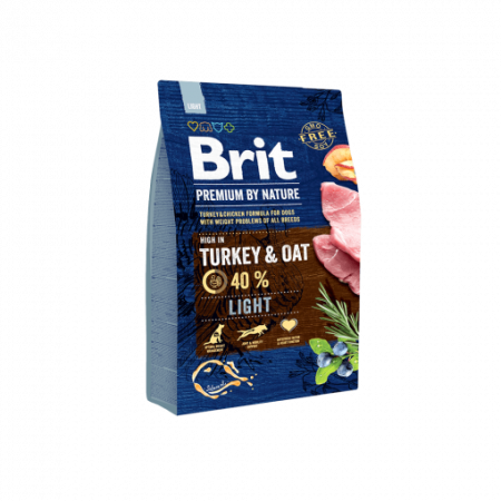 Hrana uscata pentru caini adulti , Brit Premium By Nature, Light, 3 Kg [1]