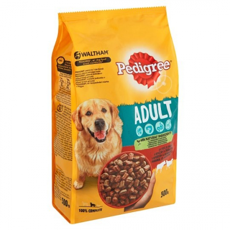 Hrana uscata pentru caini adulti Pedigree, cu vita si pasare-500 g [1]
