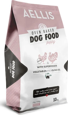 Hrana uscata - Hrana uscată pentru catelusi coaptă în cuptor, cu pui si curcan, Aellis Owen Baked Puppy- 10kg