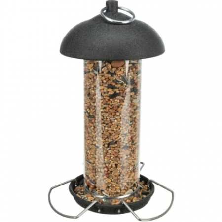 Pasari - Hranitor Exterior din Metal, 560 ml, 10 x 20 cm, Negru, 55418