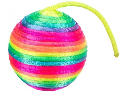 Pisici - Jucarie Pentru Pisici, Minge Curcubeu, Zornaitoare, 4 cm