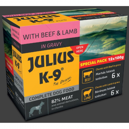 Julius K9 plic Hrana umeda caini Special Pack cu vita si miel 12 x 100 g [1]