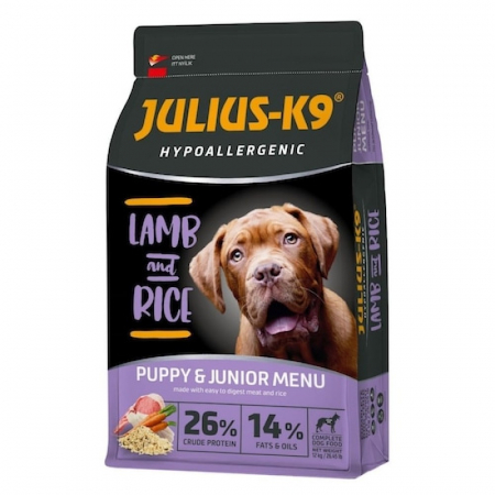 Julius K9 puppy Hrana uscata caini junior hipoalergenic miel si orez 12 kg [1]