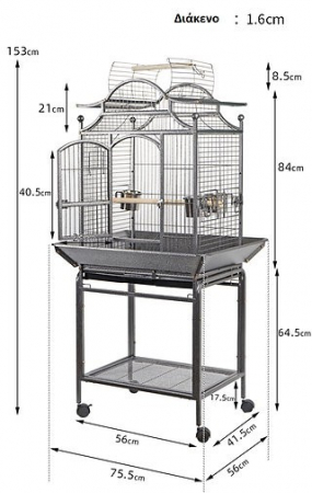 KingKong Pagoda Voliera de interior papagali mici si medii 75 x 61 x 153 cm [2]