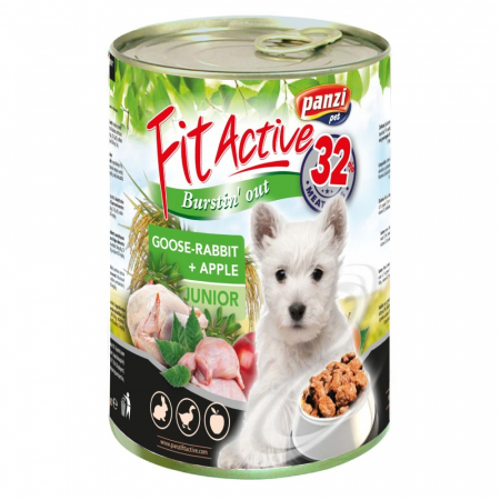 Panzi FitActive conserva pentru caini junior gasca, iepure si mar 415 gr-24 buc [1]