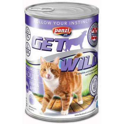 Hrana Umeda - Panzi GetWild conserva pisici adult cu peste si mar- 415 g