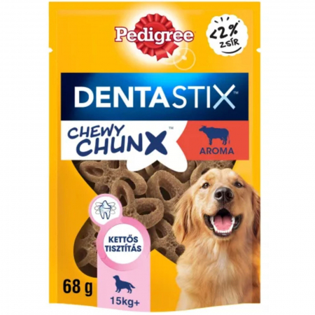Recompense pentru caini de talie mare, Pedigree Dentastix Chewy Chunx, cu aroma de vita - 68 g [1]