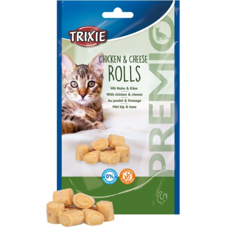 Suplimente nutritive si recompense - Recompense Pentru Pisici, Premio Rolls Cu Pui Si Cascaval, 50 g