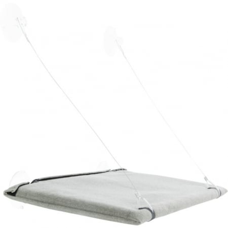 Accesorii caini - Sezlong Atasabil pe Fereastra, 50 x 30 cm, pana la 12 kg, Gri, 43209