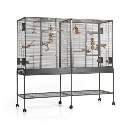 Volieră Dublă de Interior pentru Papagali Noua Madeira Double - Antique de la Montana Cages [1]