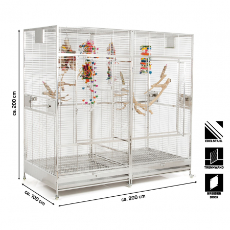 Voliera pentru papagali din oțel inoxidabil | Arkansas II Montana Cages [1]