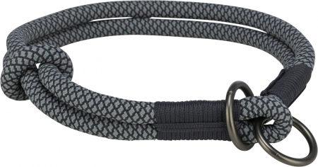 Accesorii caini - Zgarda Coardă Soft, S 35 cm / 6 mm, Negru / Gri - 1984401
