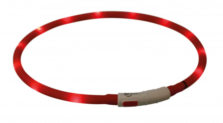 Trixie Zgarda Cu Led, Incarcare USB, XS-XL:70 cm/10 mm, Rosu [1]