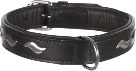 Trixie Zgarda  caini Piele, Active, L: 48-56 cm / 30 mm, Negru, [1]