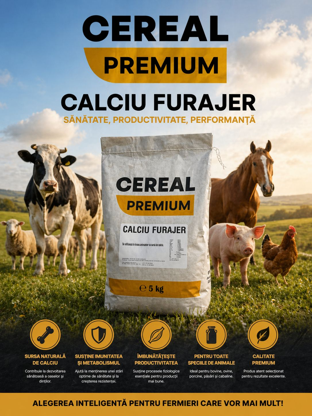 RFG Processing srl Calciu furajer 5 kg Cereal Premium