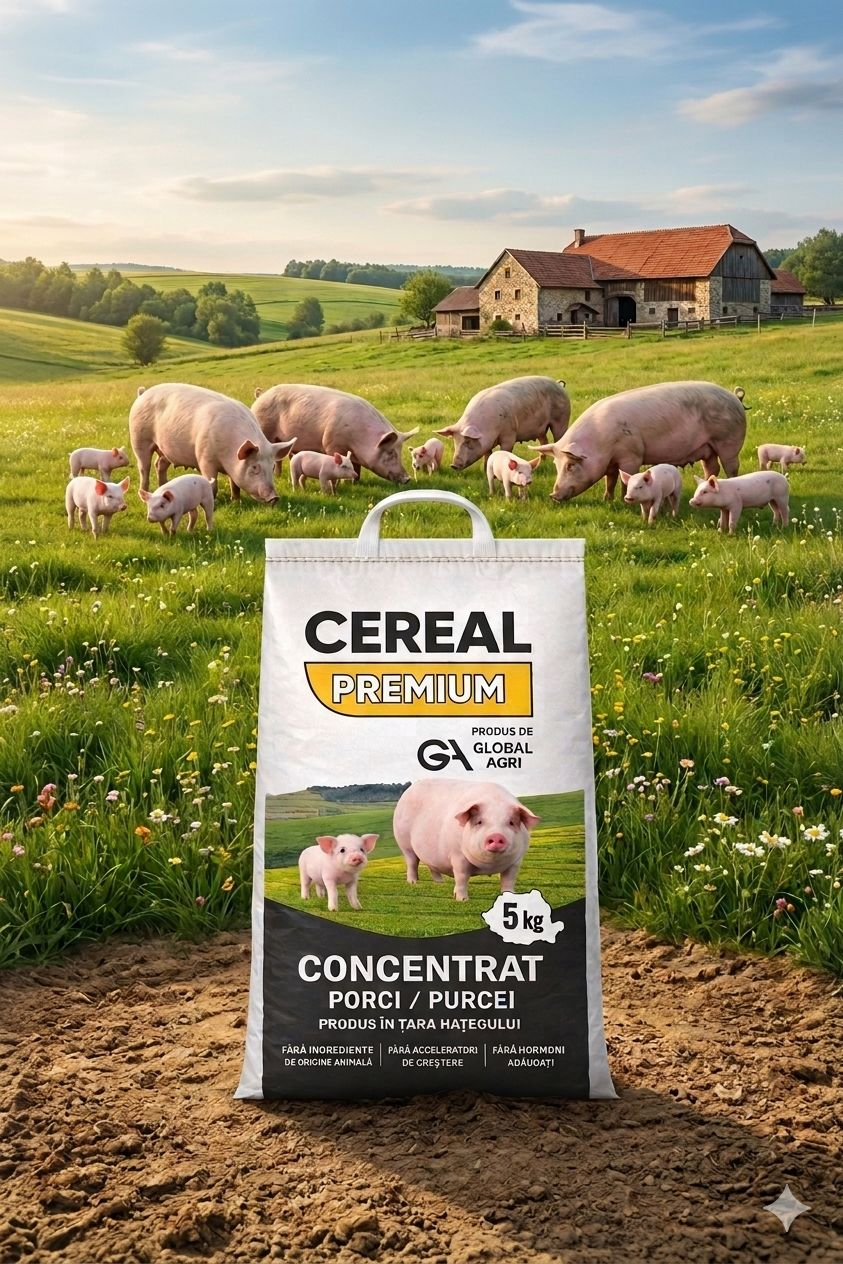 Cereal Premium Concentrat pentru porci si purcei 5kg - Cereal Premium, crestere rapida si sanatoasa