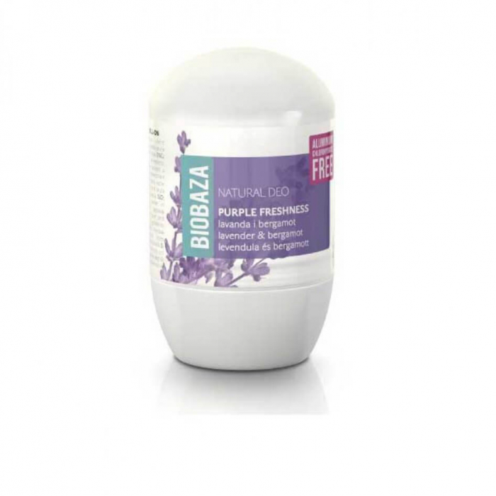 Deodorant natural pe baza de piatra de alaun pentru femei PURPLE FRESHNESS (lavanda si bergamota), Biobaza, 50 ml [1]