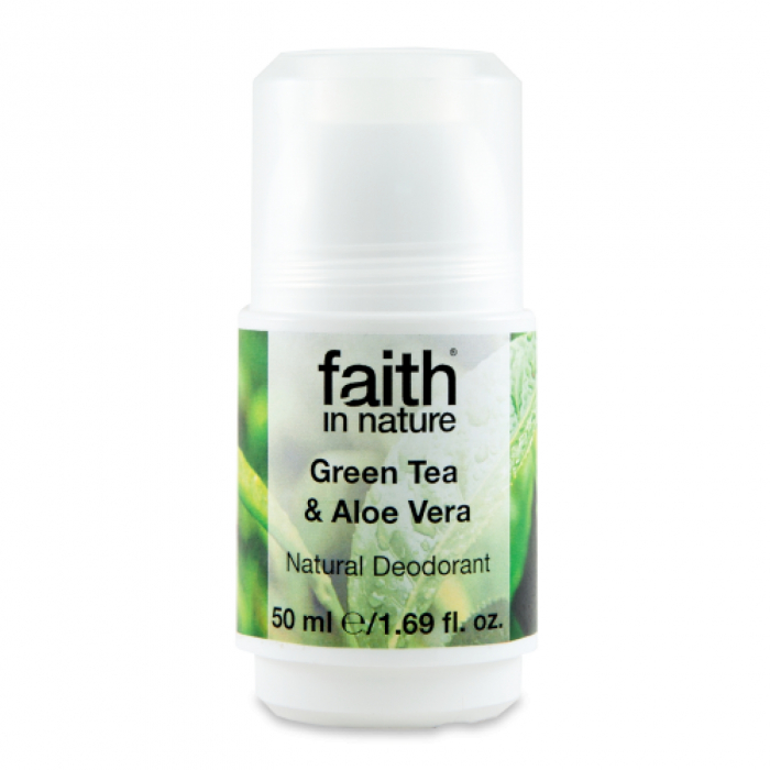 Deodorant roll on natural, cu ceai verde si Aloe Vera, Faith in Nature, 50 ml [1]