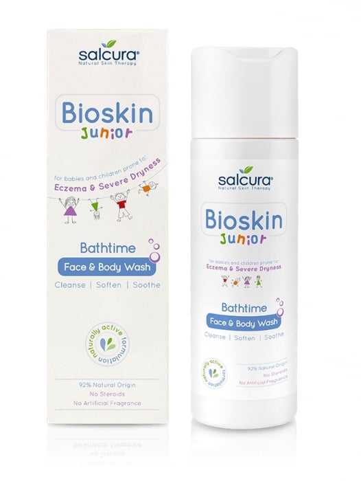 Gel de dus Bioskin Junior, fata si corp, pt bebelusi si copii, piele uscata cu eczeme, Salcura, 200 ml [1]