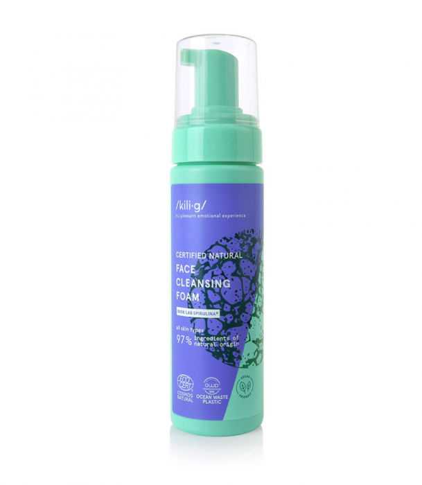 Spuma pentru curatare faciala cu spirulina, Kilig Nature, 150 ml [1]