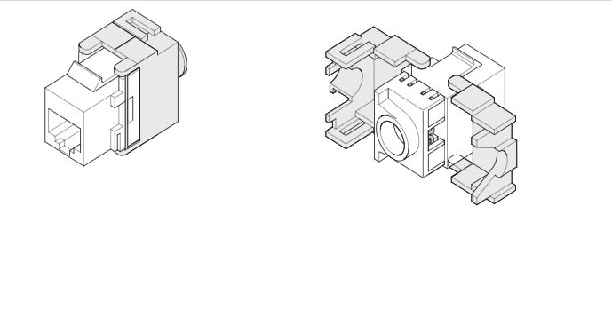 Conector Keystone Rj45 cat 5, utp , gama system, culoare alb [2]