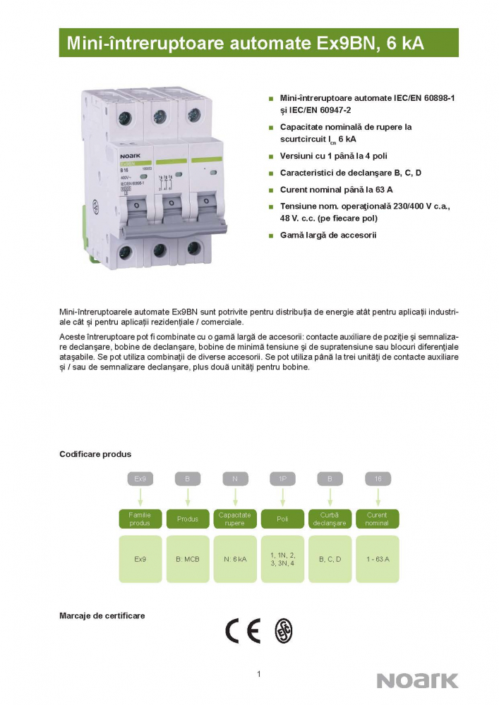 Ex9BN 3PN B16 Siguranta automata 6 kA, curba B, 16 A, 3P+N [2]