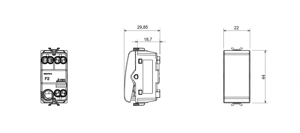Intrerupator simplu, 16A, 1P, un modul, gama chorus, culoare alb [2]