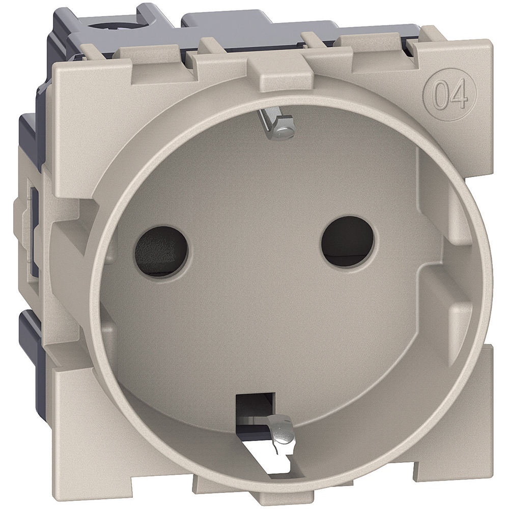 Priza Schuko standard german, borne automate 2P+T 10/16A gama living-now, culoare nisip [1]