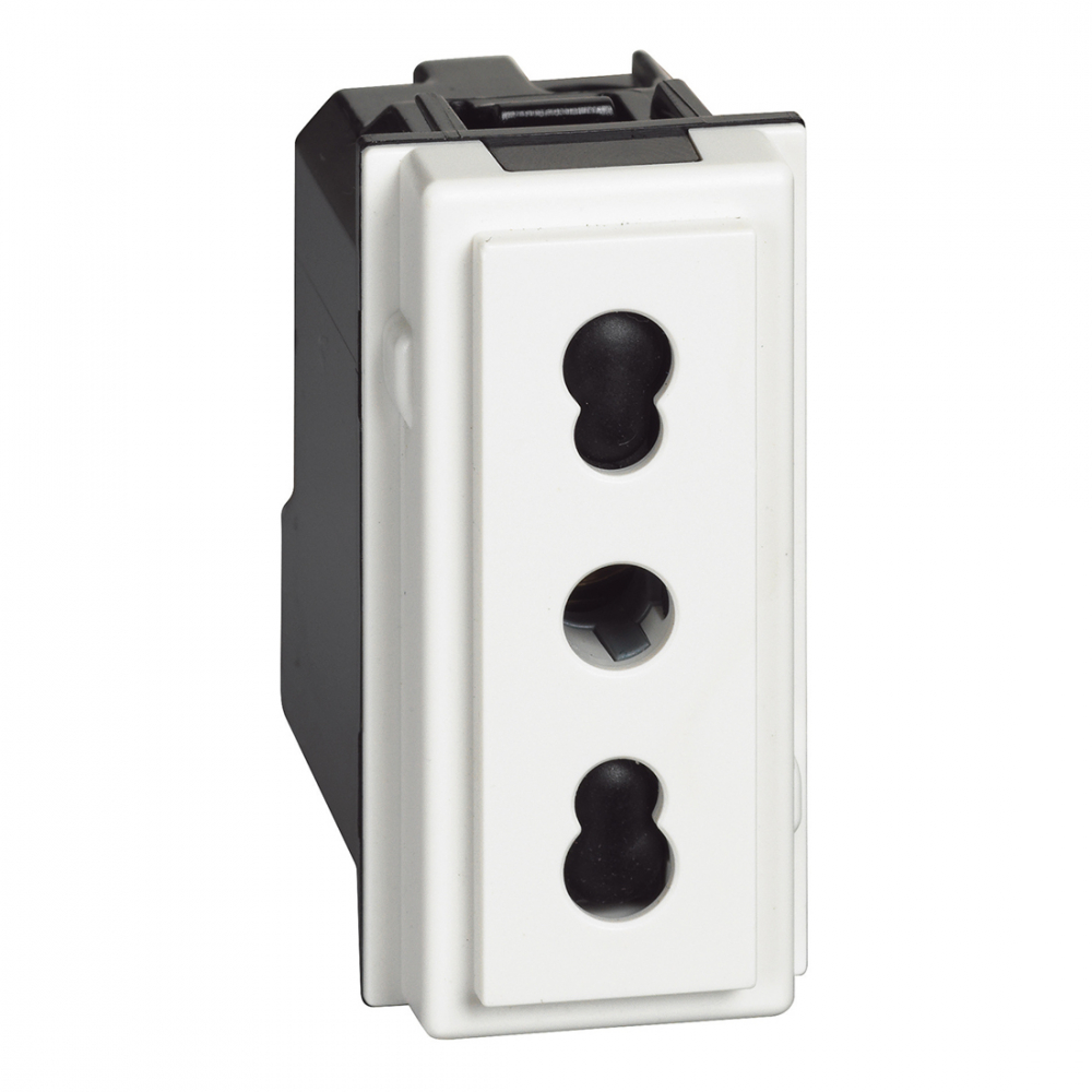 Priza standard italian 2P+T, 10/16A, 1M, gama living-now, culoare alb [1]
