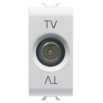 Priza tv capat , un modul,tip tata 9.5mm, gama chorus , culoare alb [1]