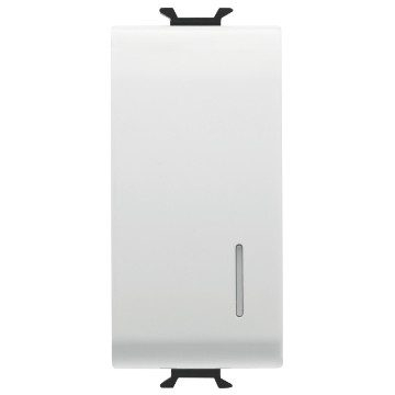 Gewiss Chorus - Intrerupator cap-scara, 16A, 1P, un modul cu fanta pentru LED, gama chorus, culoare alb