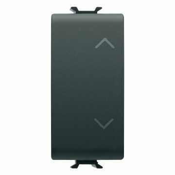 Gewiss Chorus - Intrerupator cu revenire pentru jaluzele, rulouri, draperii electrice, 10A, simbol sus-jos, gama gama chorus, culoare negru/antracit 