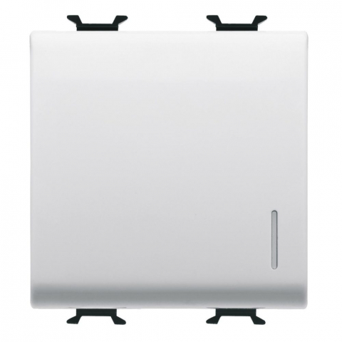 Gewiss Chorus - Intrerupator simplu, 16A, 1P, doua module, cu fanta pentru LED, gama chorus alb