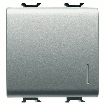 Gewiss Chorus - Intrerupator simplu, 16A, 1P, doua module, cu fanta pentru LED, gama chorus, culoare titan