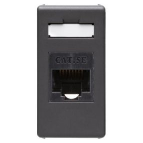 Gewiss system - Priza date, RJ45 cat 5E utp, un modul, gama system, culoare negru