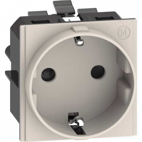 Prize si intrerupatoare - Priza Schuko standard german 2P+T 10/16A gama living-now, culoare nisip